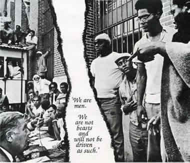 Photo and quote from the 1971 Attica prison rebellion