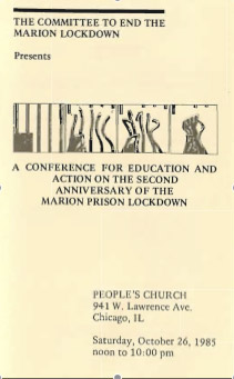 Flyer calling for the first conference on the Marion lockdown