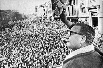 Salvador Allende addressing a rally